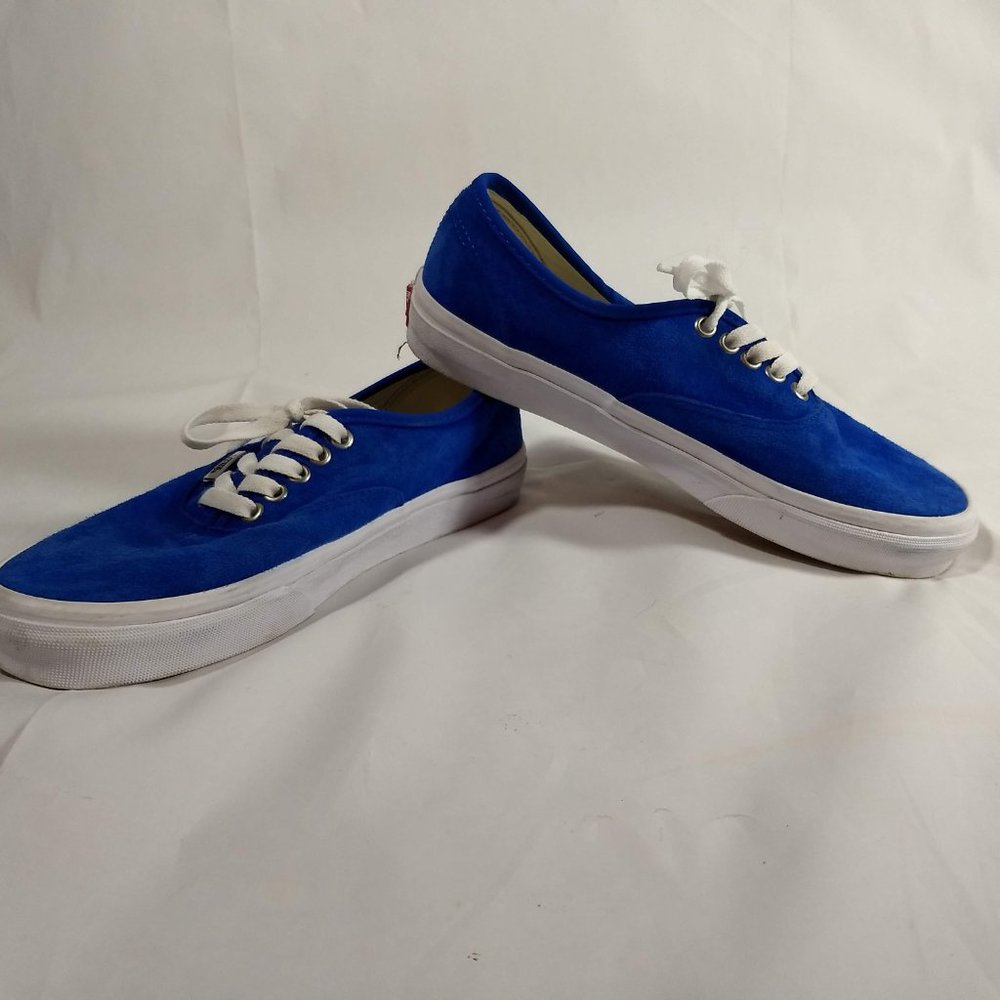 Vans Authentic Blue Suede Sneakers Women's Size 8.5 Men's Size 7 - Picture 2 of 9